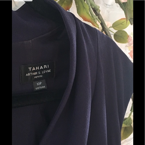 Navy Tahari Dress - 10p - Picture 2 of 4